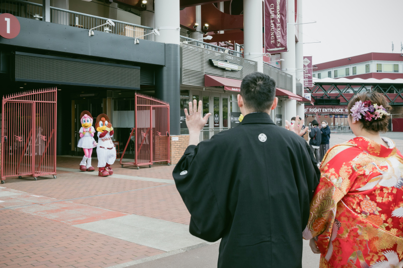 スタジアム入り口で！