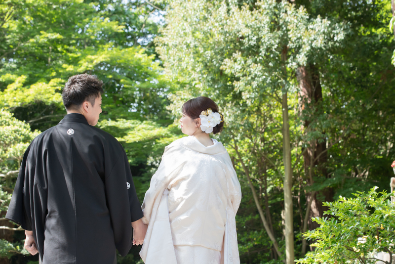 日本庭園での和装撮影からスタートです♪