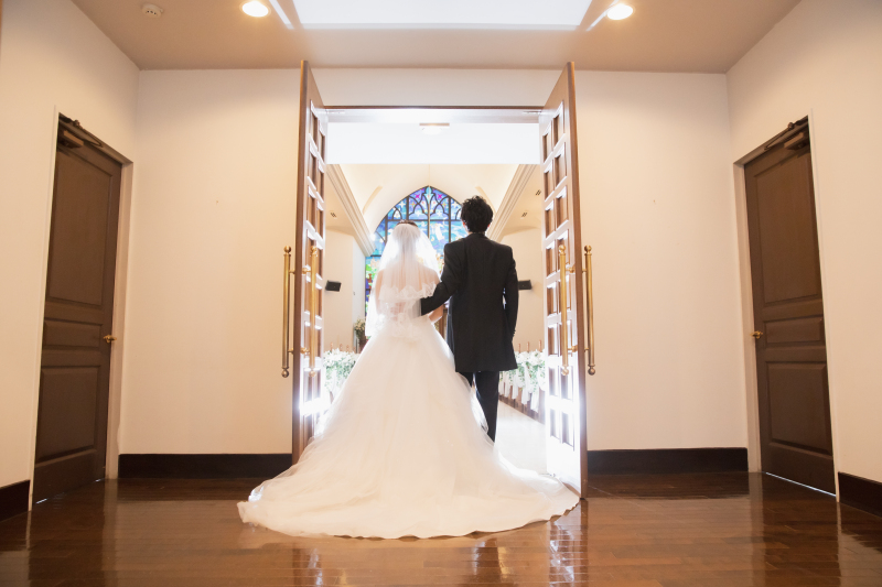 チャペルにて撮影スタート！