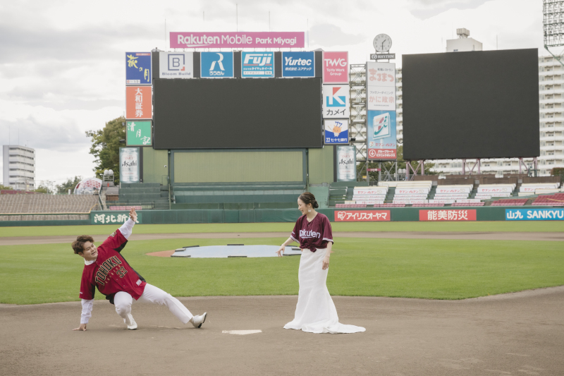 ユニフォームを着て