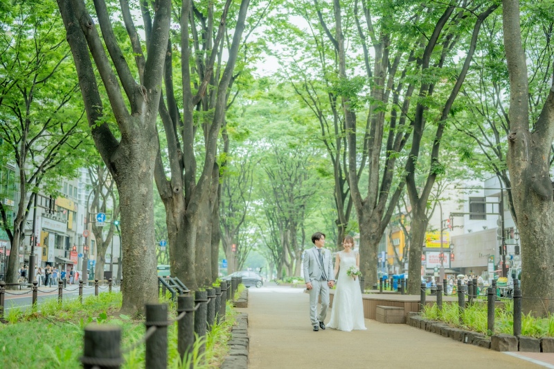 定禅寺通りでのご撮影スタートです!