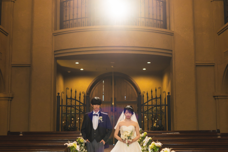 お色直しをして、洋装撮影スタートです！