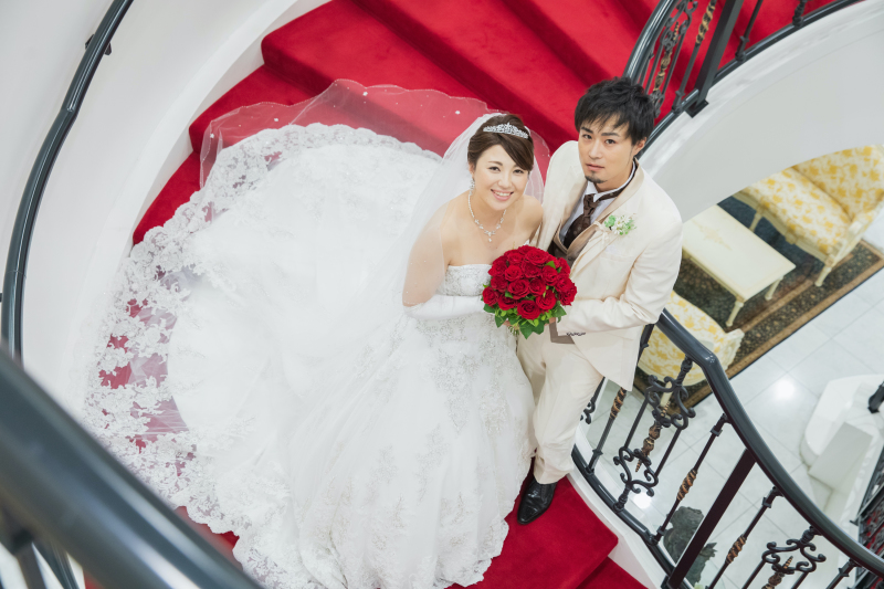 レッドカーペットの階段