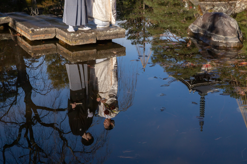 水面に映るお２人