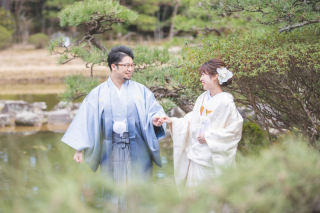 白無垢&色紋付袴in輪王寺