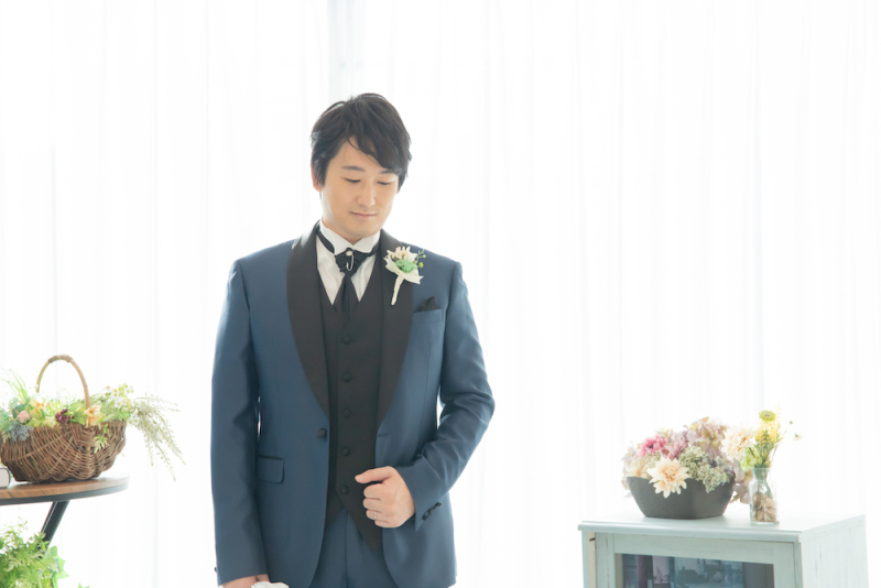 次は、新郎様ソロショット！びしっとキマってます！