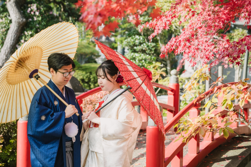 秋の景色に包まれて♪ 和装フォトウェディング！