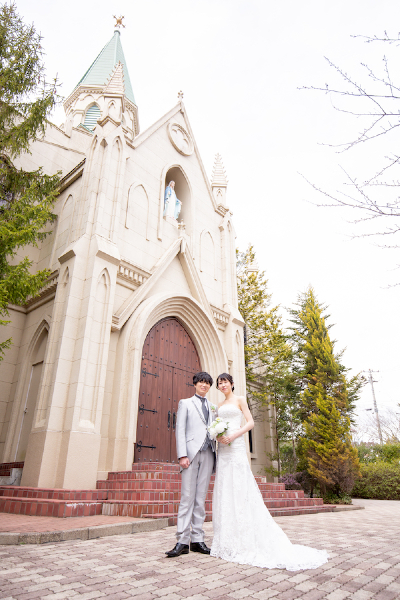 チャペルを背景に撮影♪