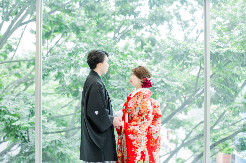 和装で撮影スタート