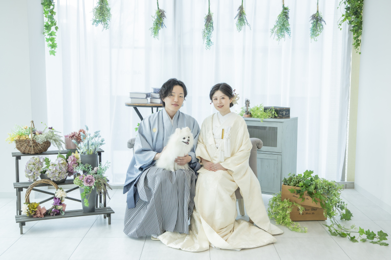 ポメラニアンのわんちゃんと一緒に