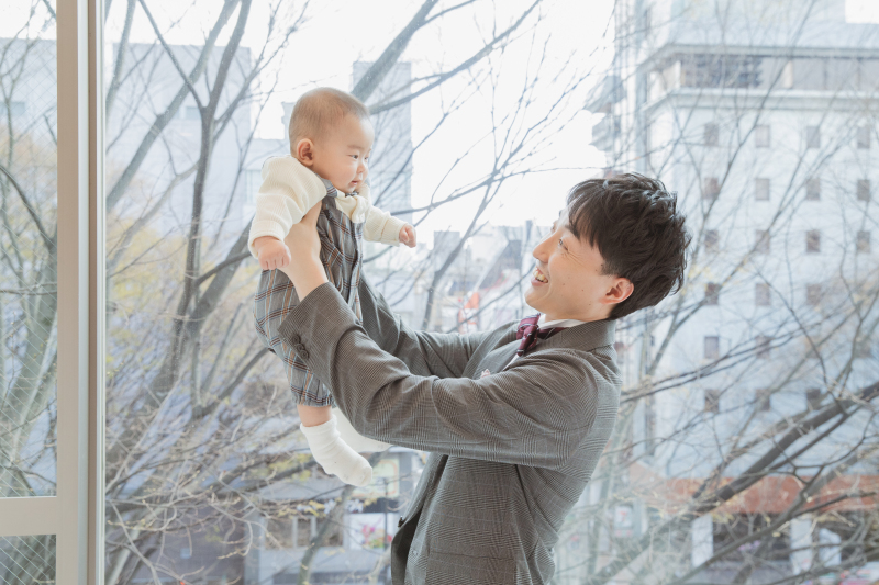 ご新郎様とお子様のツーショット