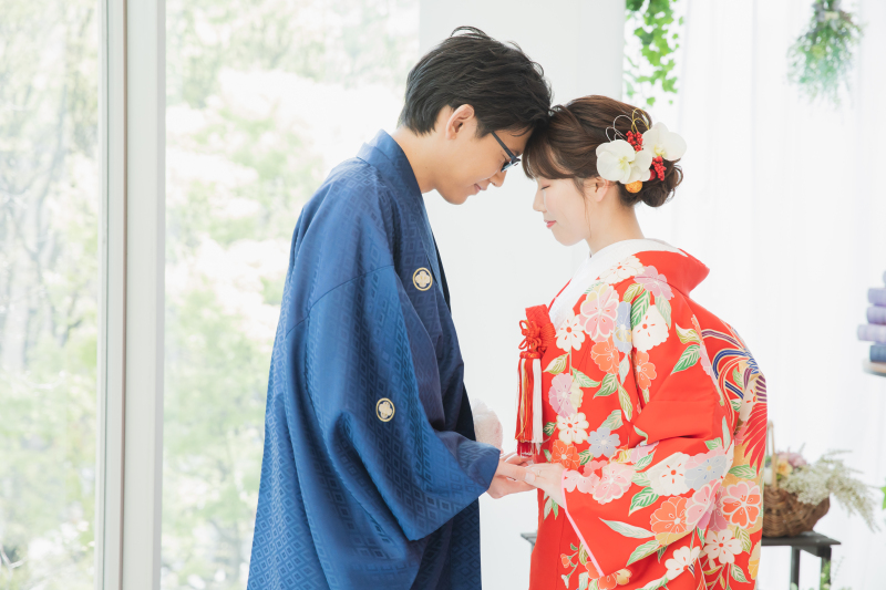 おでこをくっつけて