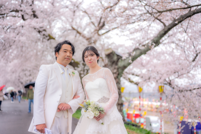 白石川堤一目千本桜での桜フォト*