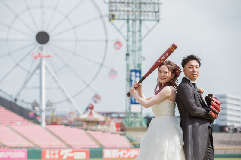 バットとグローブで！