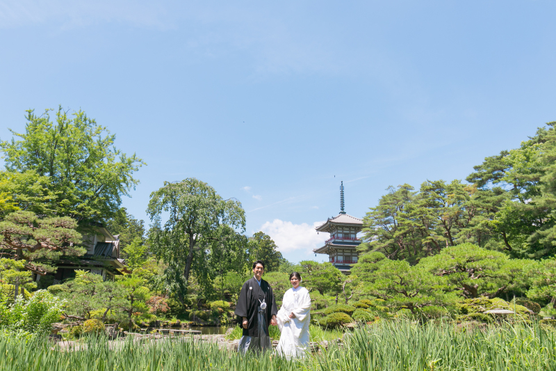 青い空と緑いっぱいの空間で