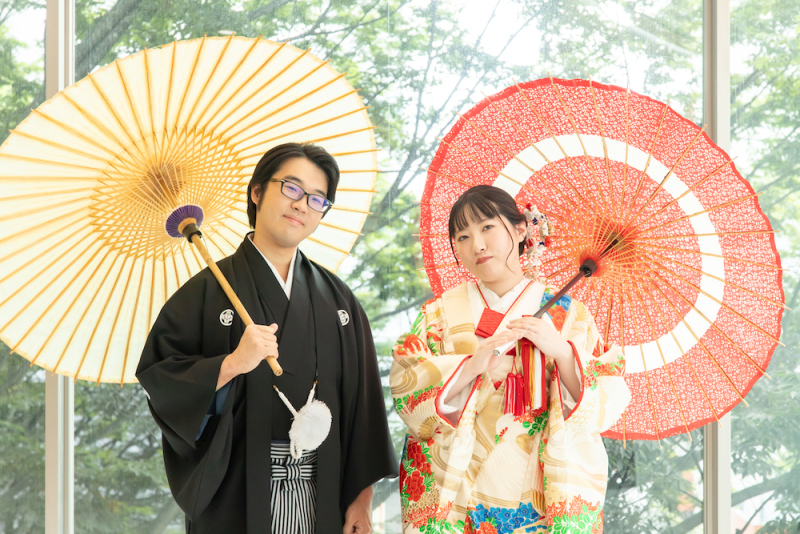 番傘ショットで、屋外風の♪