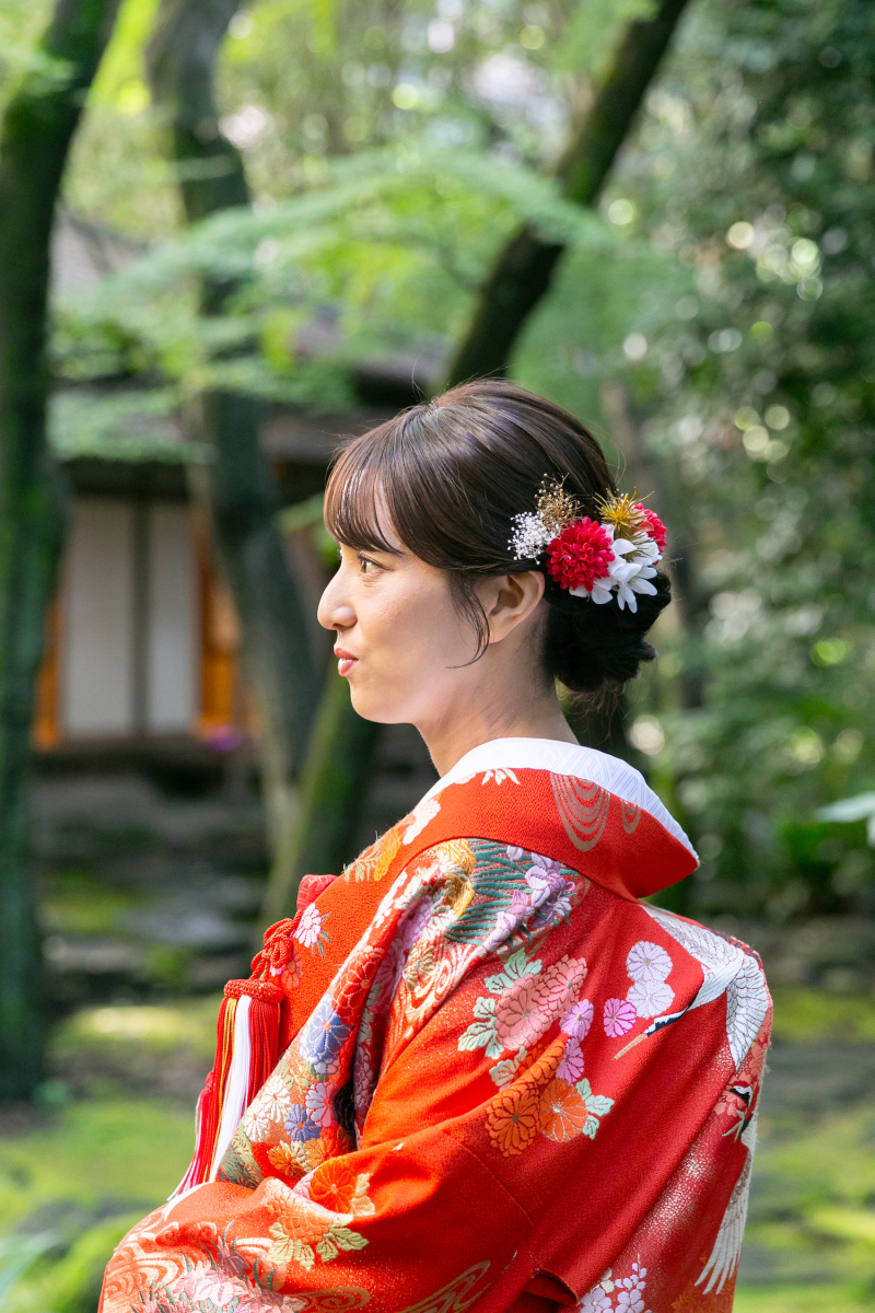 ご新婦様だけのヘアメイクショットがとても可愛い!