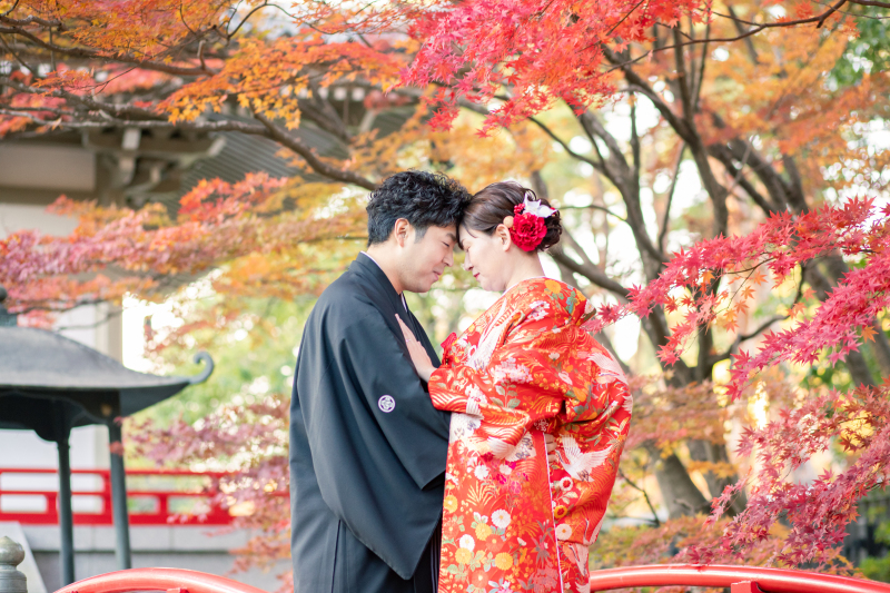 おでこをくっつけて・・・