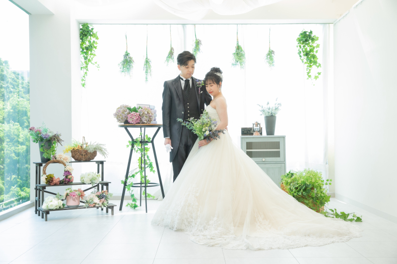 明るいスタジオで