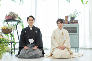 スタジオの中でも新緑フォト♡