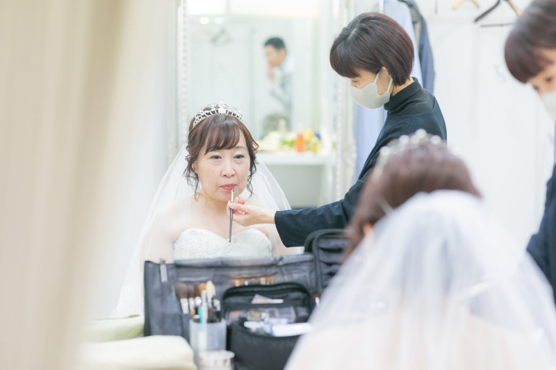 お支度ショットから撮影スタート