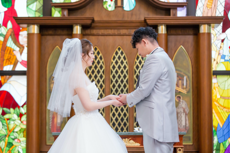 指輪交換の瞬間