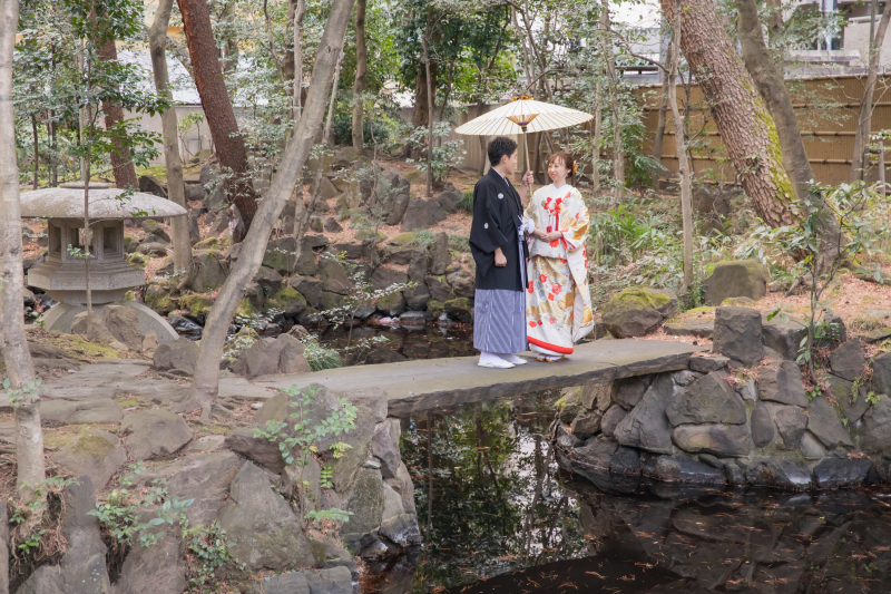 二人で庭園を独り占め♪