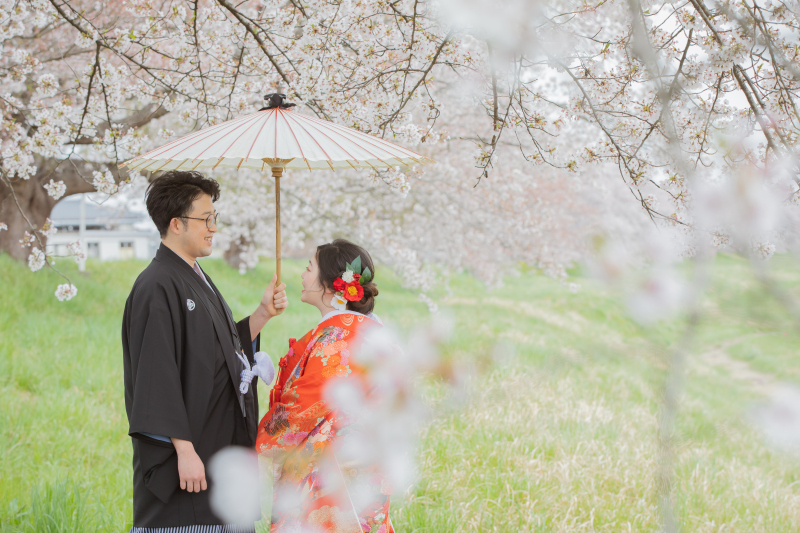 番傘ツーショット