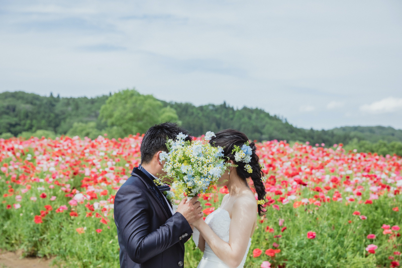 ブーケを使った一枚！