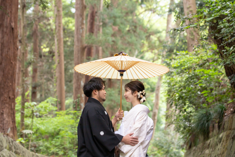 番傘を使用した撮影も！