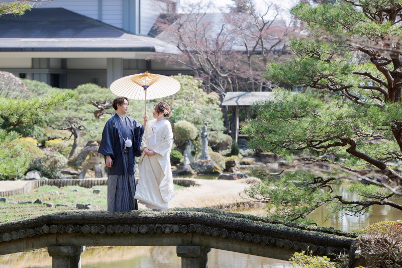 番傘でぐっと和の雰囲気に