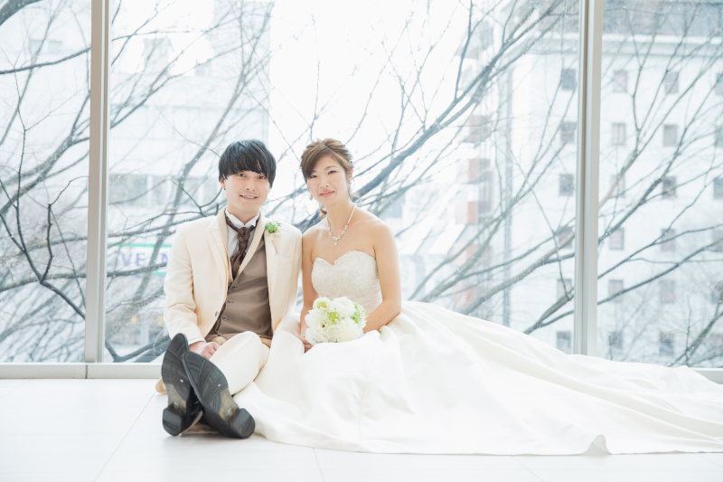 雪をバックに☆