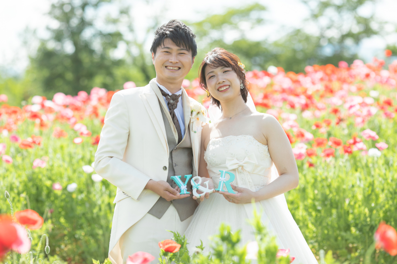 チューリップ畑にて