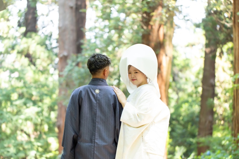 ご新婦様、綿帽子にチェンジです♪