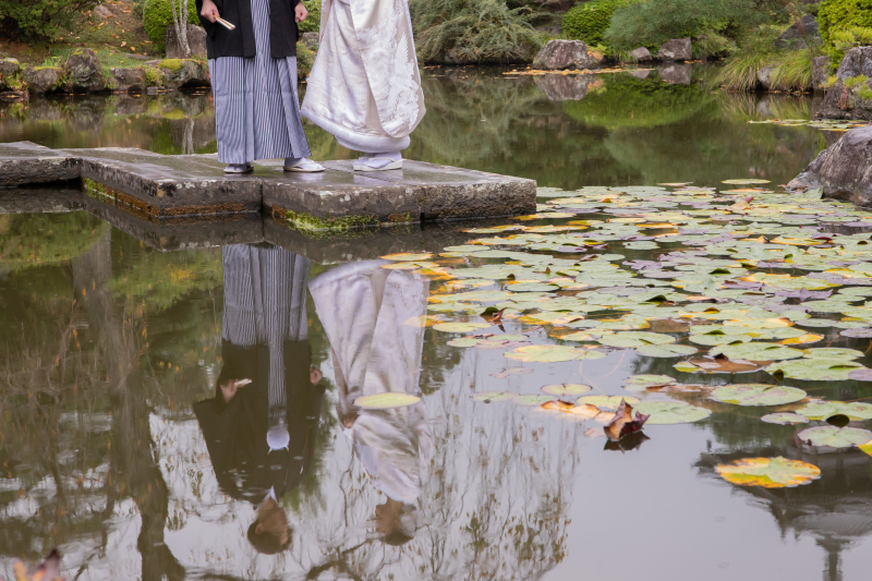 水面に映るお２人