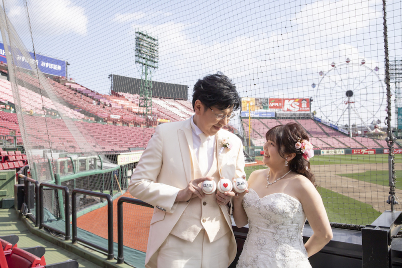 バックネット裏で