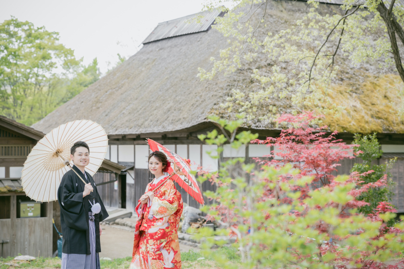 番傘ツーショット