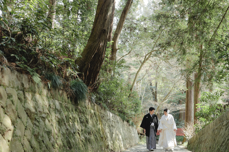 自然な中を歩く