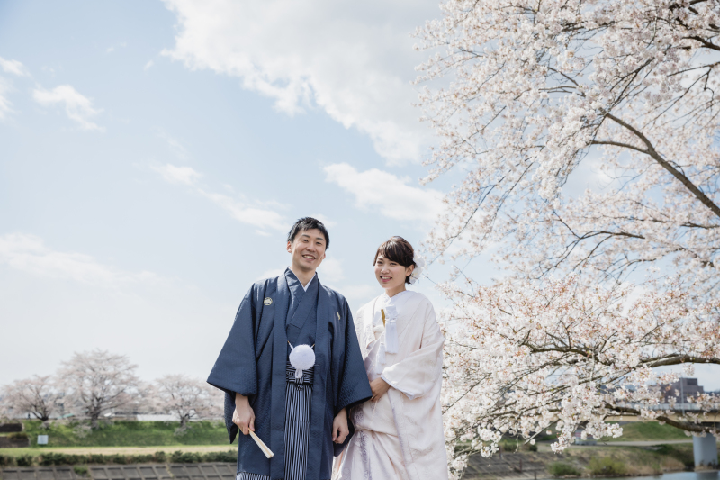 和装ロケーション(白無垢と黒紋付袴)