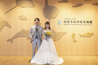 水族館でフォトウェディング＊