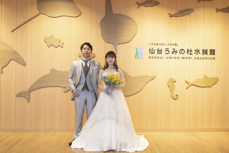 水族館でフォトウェディング*