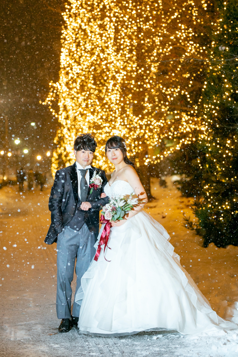 雪とイルミネーション☆