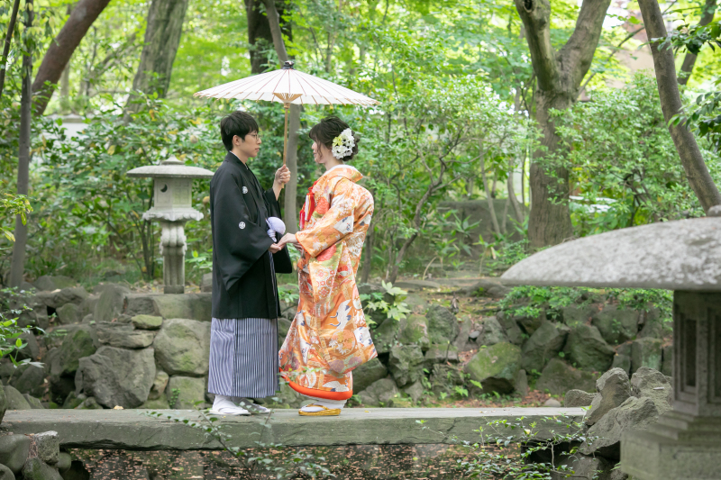 次はお二人で番傘ショットを