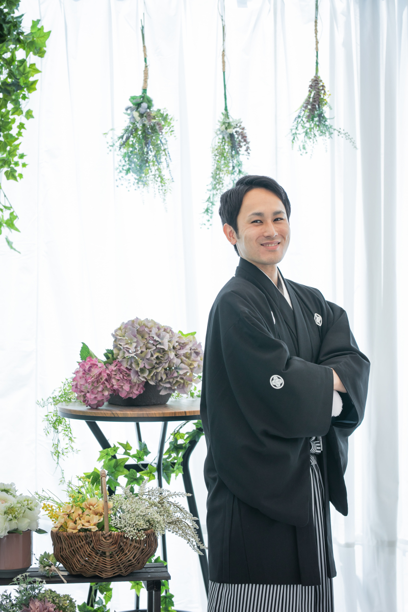 ご新郎様の腕組みショット！