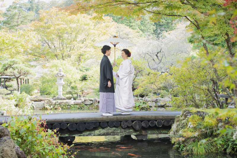 和庭園にて