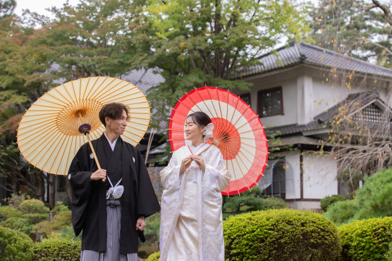庭園で和装ロケーション撮影♪