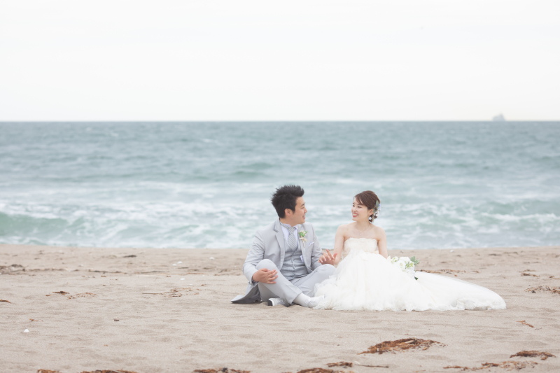 砂浜でおしゃべり