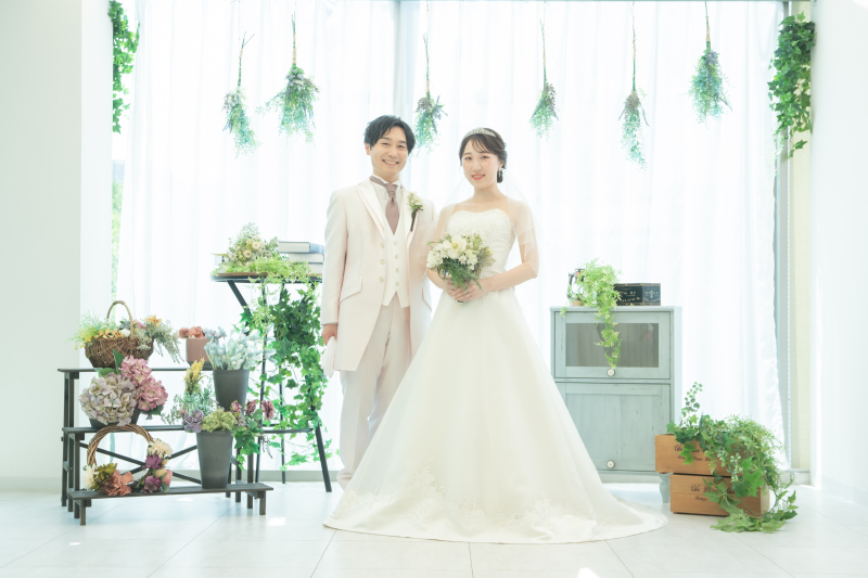 ウェディングドレスで