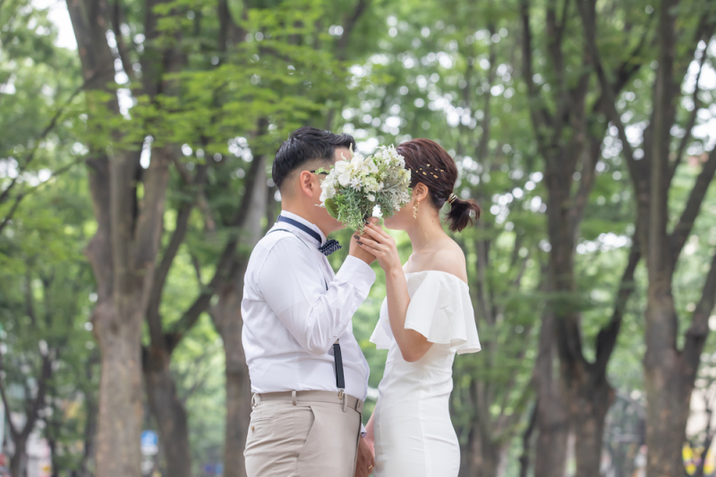 ブーケに隠れて♪