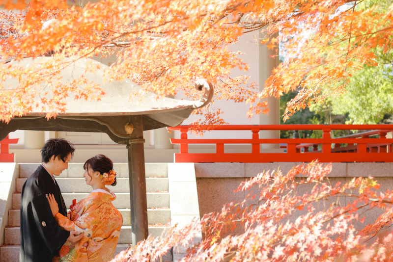 《直前割》紅葉×日本庭園のコラボレーション♪通常撮影料金より¥22,000お得!(ヘアメイク・申請費・全データ付き)